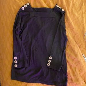 gray, square neck 3/4 sleeve top